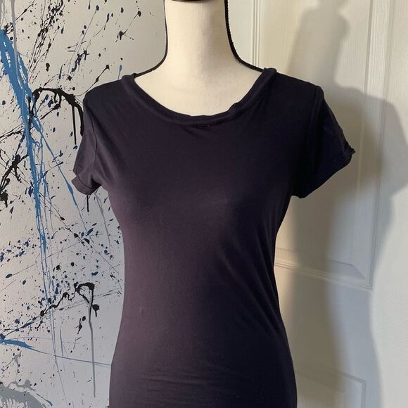 Zoey Zoso Tops - Zoey Navy Capped Sleeve Supima Cotton T-shirt, Medium